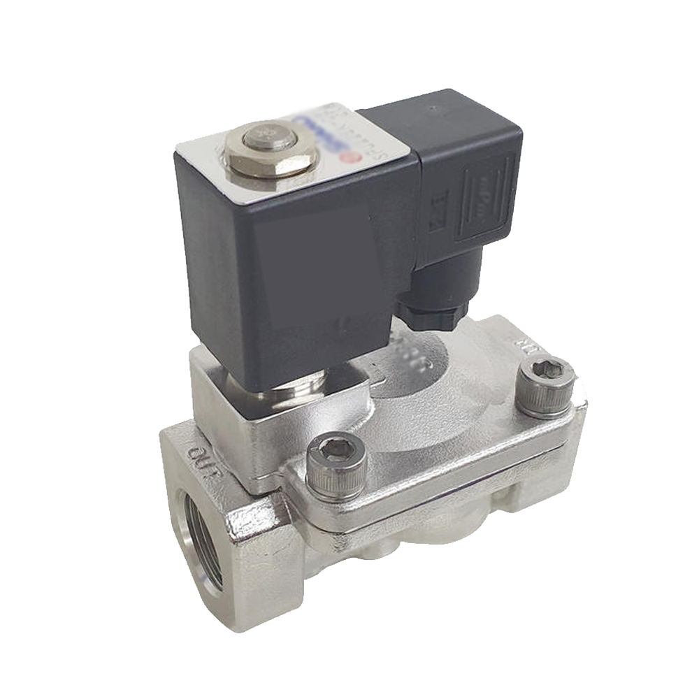 20mm (3/4") Stainless Steel Solenoid Valve NORMALLY CLOSED Pilot Assisted Lift with Coil/Plug