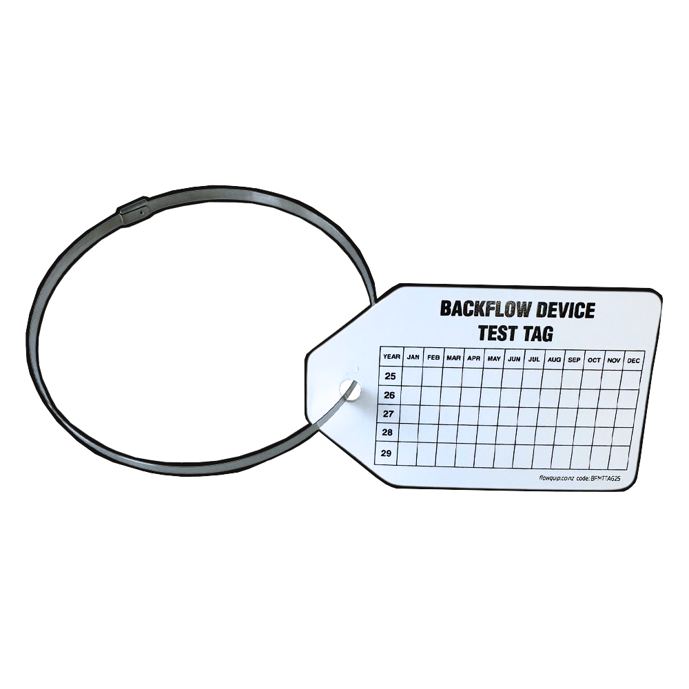 Backflow Test Tag with Custom Logo Sticker and Stainless Steel Cable Tie 10 Pack