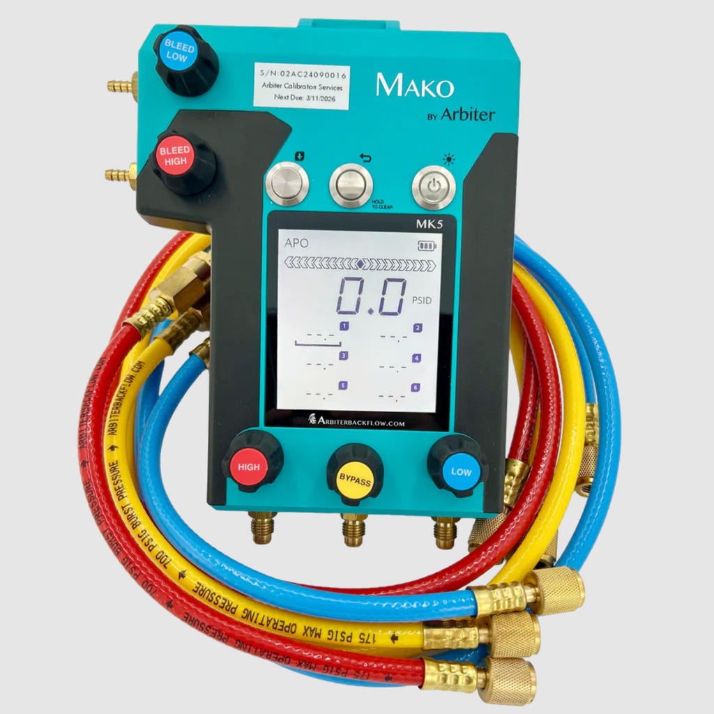 Mako Digital Backflow Test Gauge Kit MK5 (5 Valve)