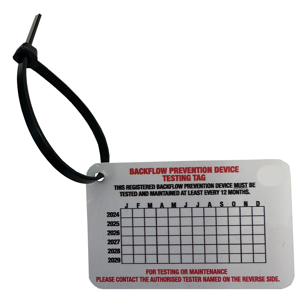 Backflow Maintenance Test Tag