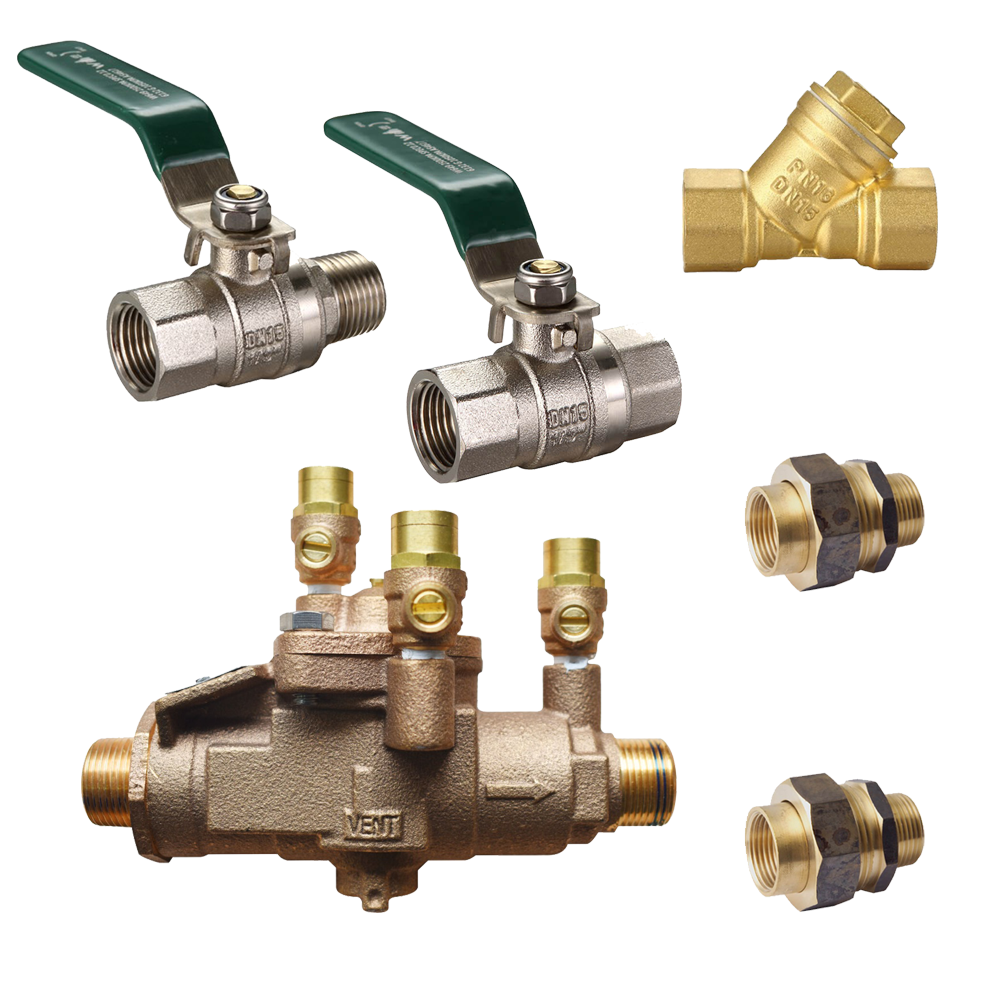 Watts RPZ 009 Backflow Assembly Brass Threaded (Unions Included) | FlowQuip