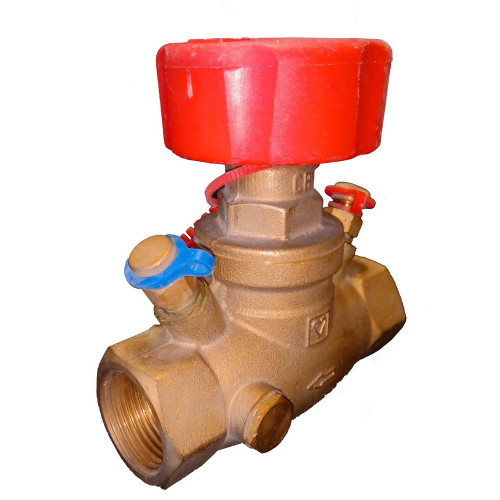 Balancing Valve Iso/Reg Variable Orifice Threaded Brass side angle view