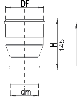 SS Flue Reducer M+F with Pre-fitted EPDM Gasket (up to 120 deg C)
