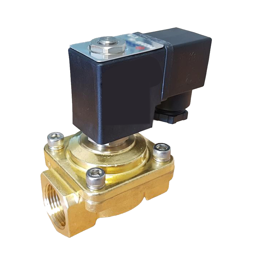 [BSV2012-SP] 20mm (3/4") Brass Solenoid Valve Normally Closed Assisted Lift with Coil and Plug (12VDC, Standard)