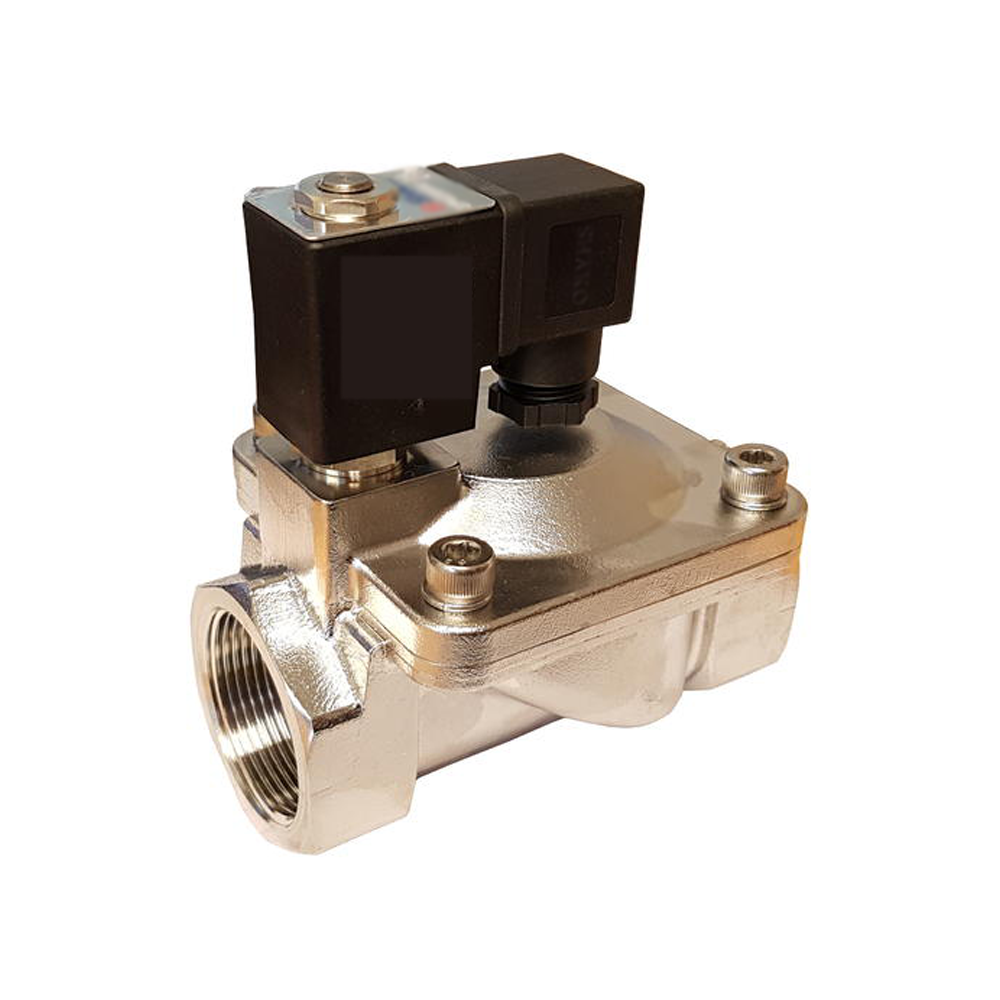 40mm (1 1/2") Stainless Steel Solenoid Valve NORMALLY CLOSED Pilot Assisted Lift with Coil/Plug