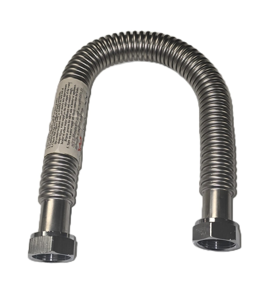 1/2" (15mm) 316 Stainless Ripple Tube Hose Connector With Flat Faced Union Ends