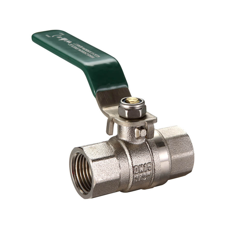 Nickel Brass Ball Valve with SS Lever Handle FI X FI Lead Free
