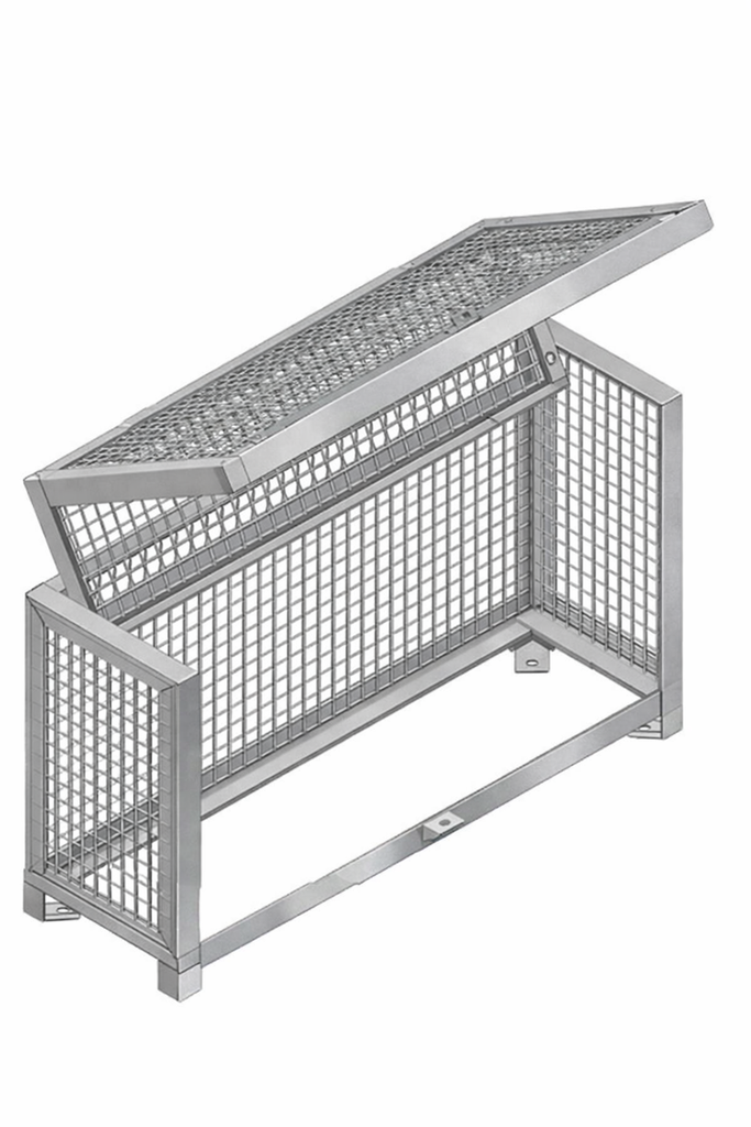 [BFCAGE-SS-MED-GM] Stainless Backflow Cage Ground Mount suits valves 32-50mm 950x550x300mm