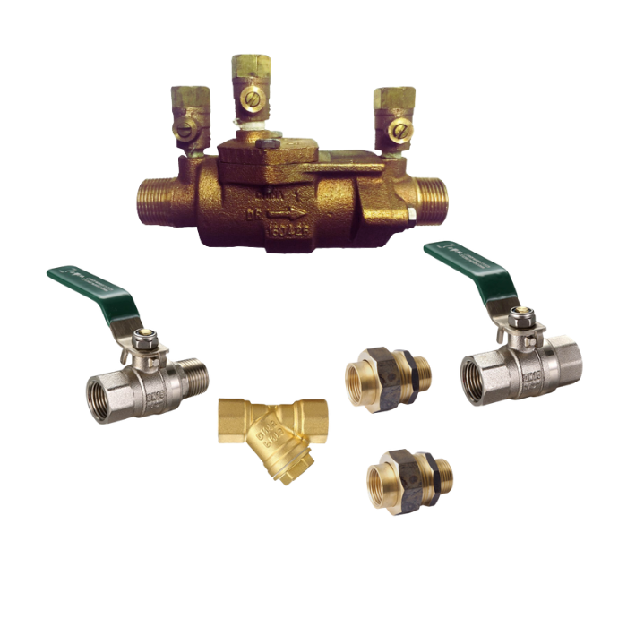 Febco DCV 850 Backflow Brass Assembly (Unions Included)