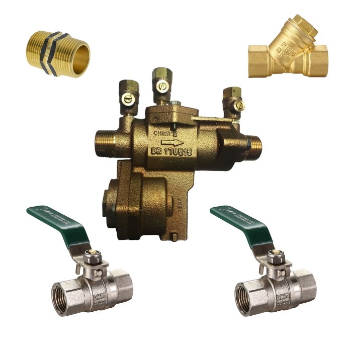 Febco RPZ 860 Backflow Brass Valve Assembly 15mm (No Unions)