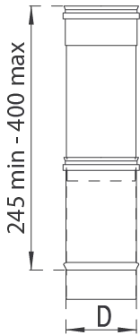 Single Wall SS Flue (Telescopic) with Pre-fitted EPDM Gasket (up to 120  deg C)