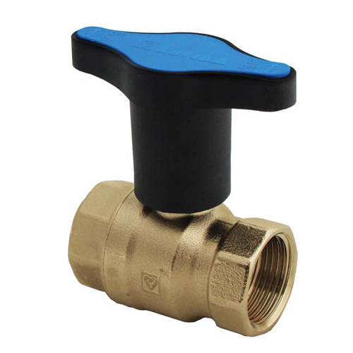 [1220651] Brass Ball Valve Threaded - Extended Blue Insulated Handle (15mm)
