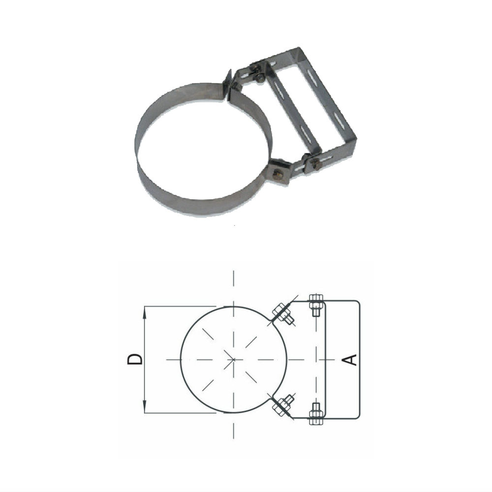 Adjustable Stainless Flue Wallband Bracket