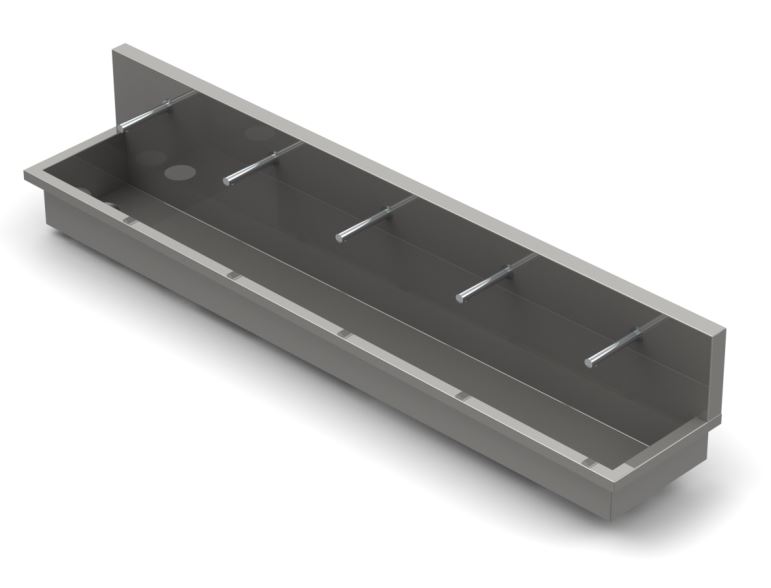 [SSHTWM5T] S/S Wall-Mounted Handwash Trough with 5+ Sensor Taps