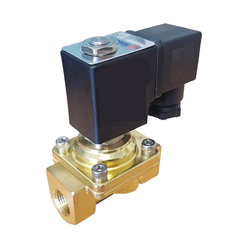 10mm - 3/8"  Brass Solenoid Valve Normally Closed Assisted Lift with Coil and Plug