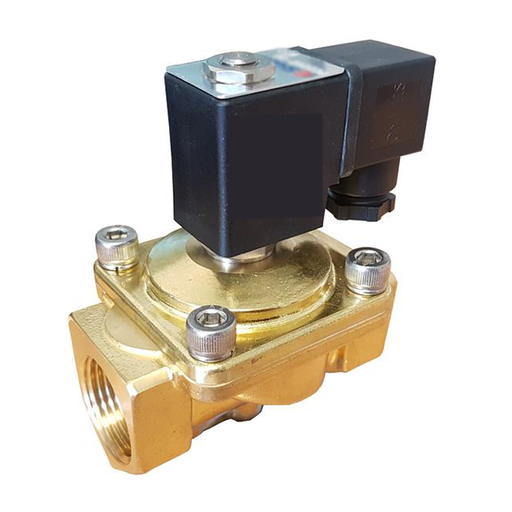 25mm - 1" Brass Solenoid Valve Normally Closed Assisted Lift with Coil and Plug