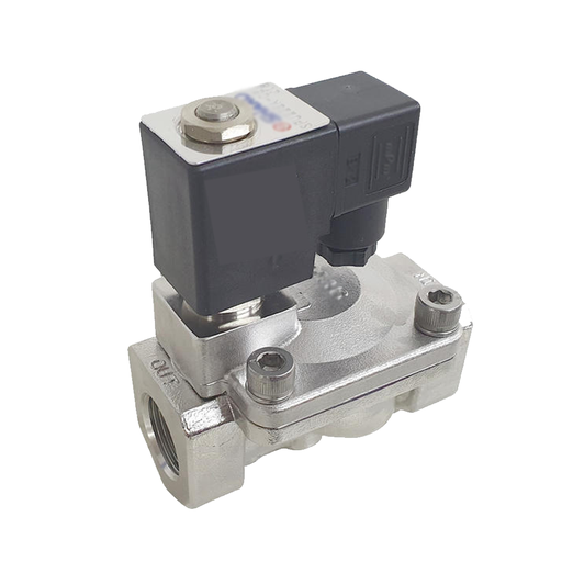 20mm 3/4" Stainless Steel Solenoid Valve Normally Closed Pilot Assisted Lift with Coil and Plug