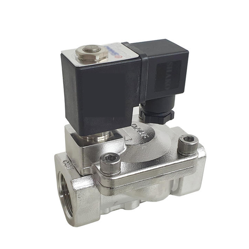25mm - 1" Stainless Steel Solenoid Valve Normally Closed Pilot Assisted Lift with Coil and Plug